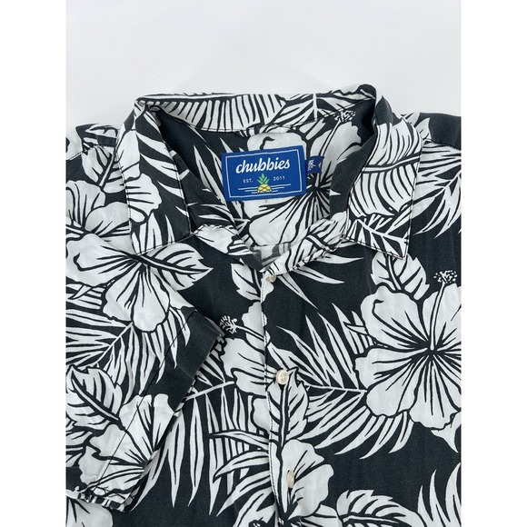 Chubbies Rayon Hawaiian Shirt Size Large Floral Short Sleeve Button Up - Picture 1 of 7